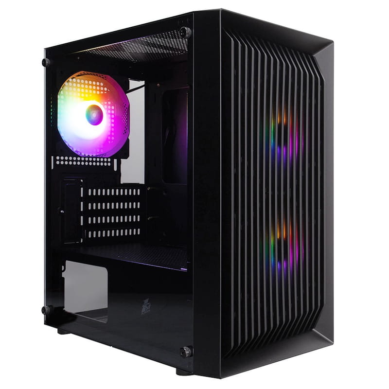 Корпус 1stPlayer BS-2-BK-3F1 Black без БП