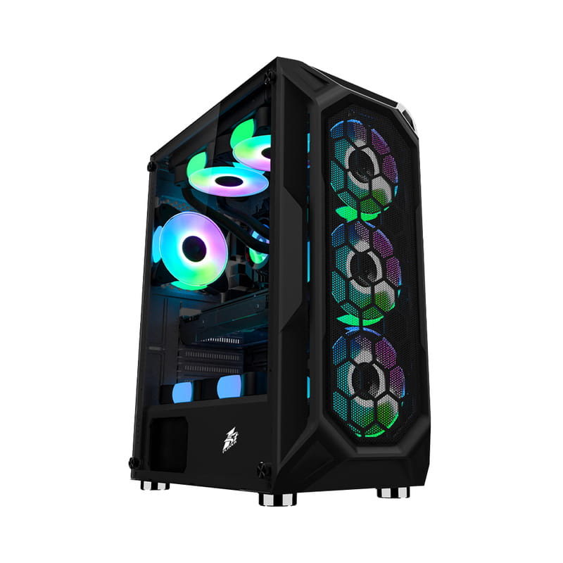 Корпус 1stPlayer X6-4F1 Black без БП