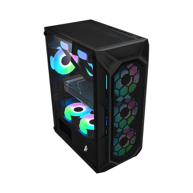 Корпус 1stPlayer X6-4F1 Black без БП