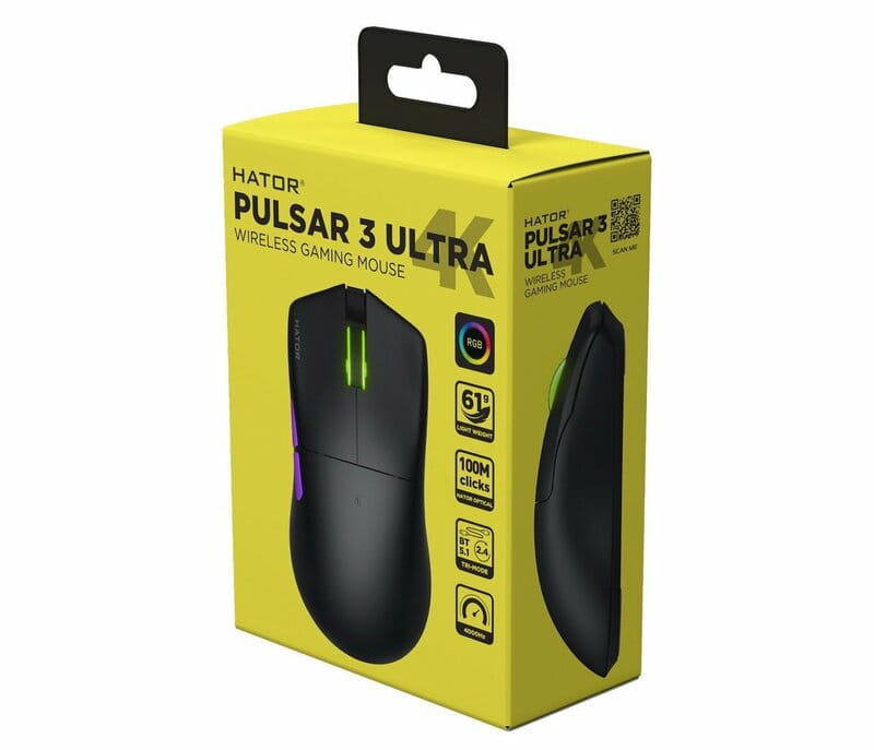 Мышь беспроводная Hator Pulsar 3 Ultra 4K Wireless Black (HTM680)