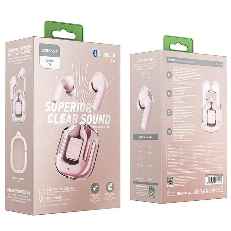 Bluetooth-гарнітура Acefast T6 Pink (6974316281566)