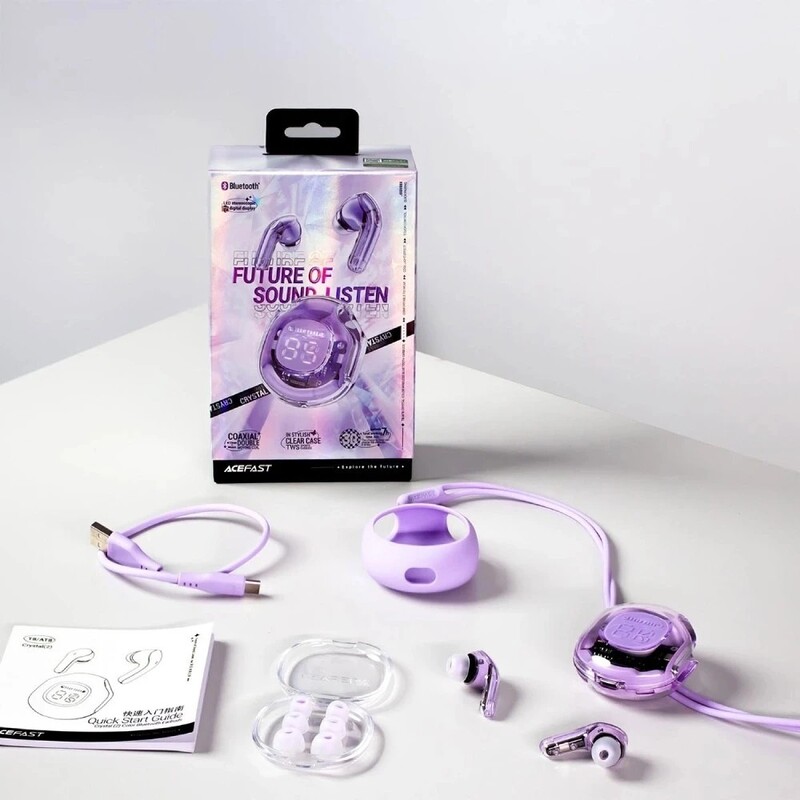 Bluetooth-гарнитура Acefast T8 Alfalfa Purple (6974316282266)