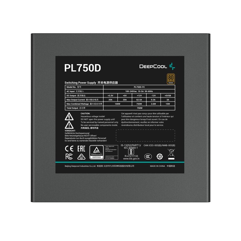 Блок питания DeepCool PL750D 750W (R-PL750D-FC0B-EU-V2)