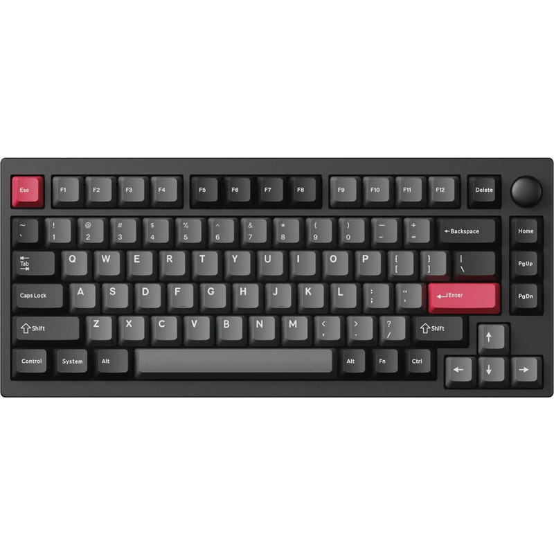 Клавиатура беспроводная Lemokey P1 Pro Keychron Super Red Switch UA Carbon Black (P1P-M1-UA)