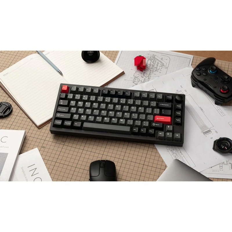 Клавіатура бездротова Lemokey P1 Pro Keychron Super Red Switch UA Carbon Black (P1P-M1-UA)