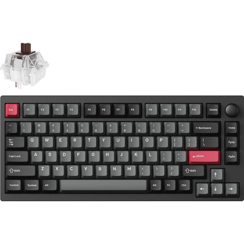 Клавіатура бездротова Lemokey P1 Pro Keychron Super Brown Switch UA Carbon Black (P1P-M3-UA)