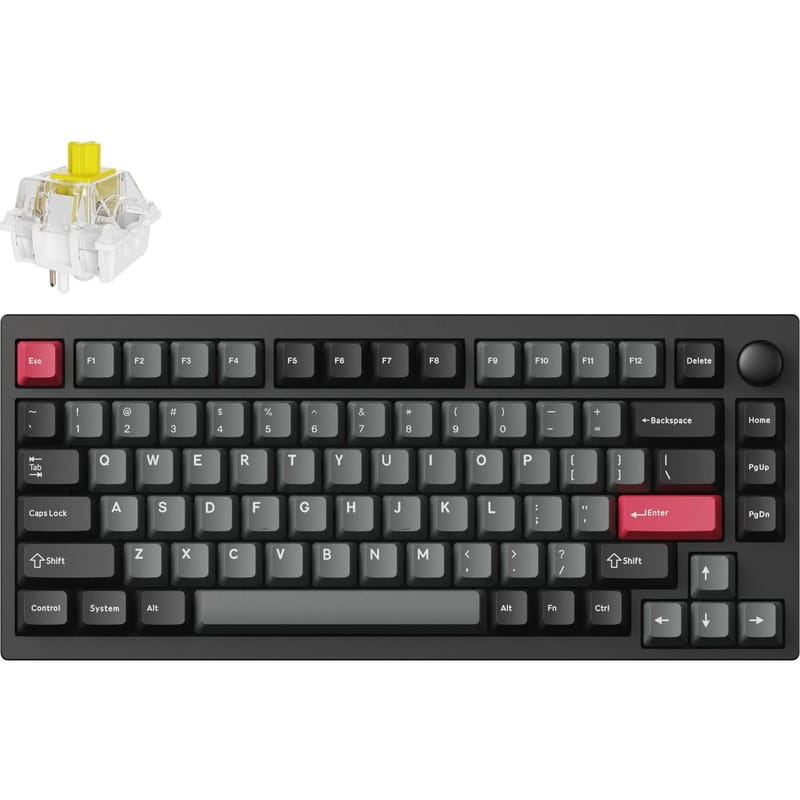 Клавіатура бездротова Lemokey P1 Pro Keychron Super Banana Switch UA Carbon Black (P1P-M4-UA)