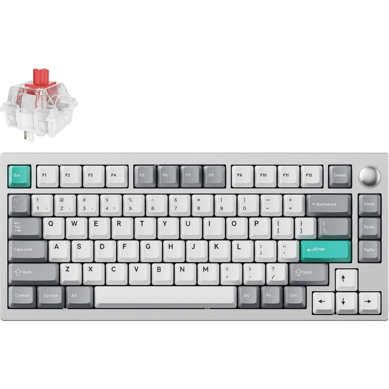 Клавіатура бездротова Lemokey P1 Pro Keychron Super Red Switch UA Space Silver (P1P-X1-UA)