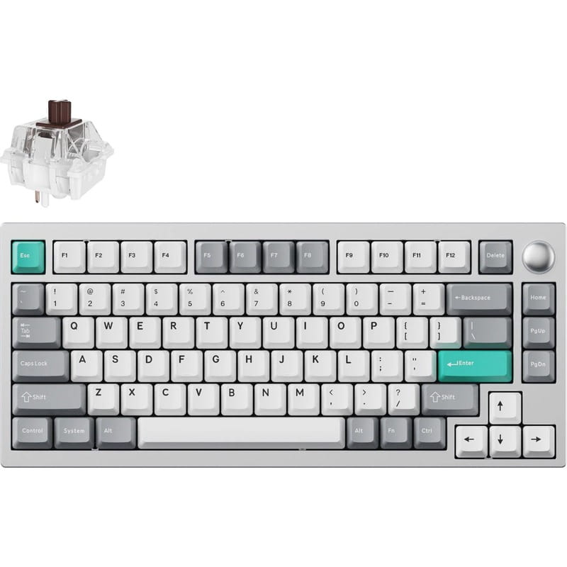 Клавіатура бездротова Lemokey P1 Pro Keychron Super Brown Switch UA Space Silver (P1P-X3-UA)