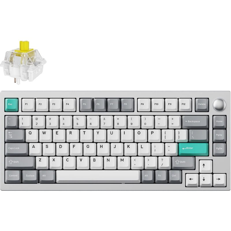 Клавіатура бездротова Lemokey P1 Pro Keychron Super Banana Switch UA Space Silver (P1P-X4-UA)