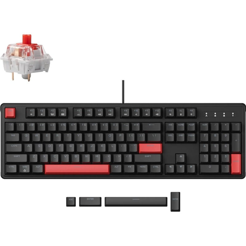 Клавіатура Lemokey X3 Keychron Mechanical Red Switch UA Black (X3-H1-UA)