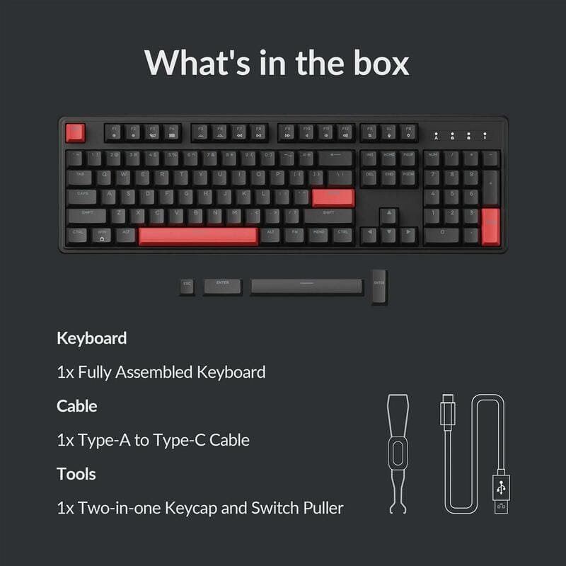 Клавіатура Lemokey X3 Keychron Mechanical Red Switch UA Black (X3-H1-UA)