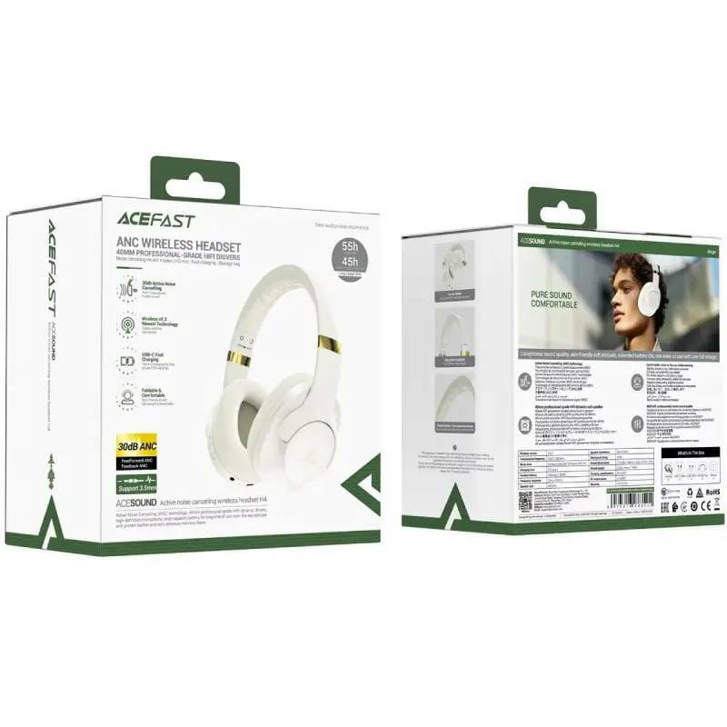 Bluetooth-гарнітура Acefast H4 ANC Beige (6974316283522)