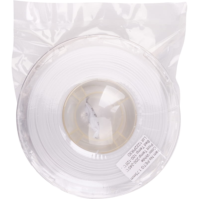 PETG-пластик PowerPlant Filament для 3D-принтера 1.75 мм 1 кг, білий (PT812929)