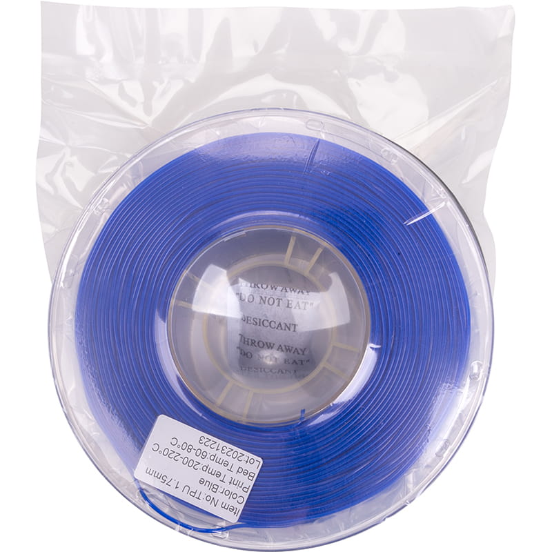 TPU-пластик PowerPlant Filament для 3D-принтера 1.75 мм 1 кг, синій (PT812998)