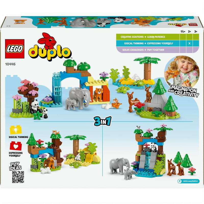 Конструктор LEGO Duplo Town Сімейства диких тварин 3-в-1 (10446)