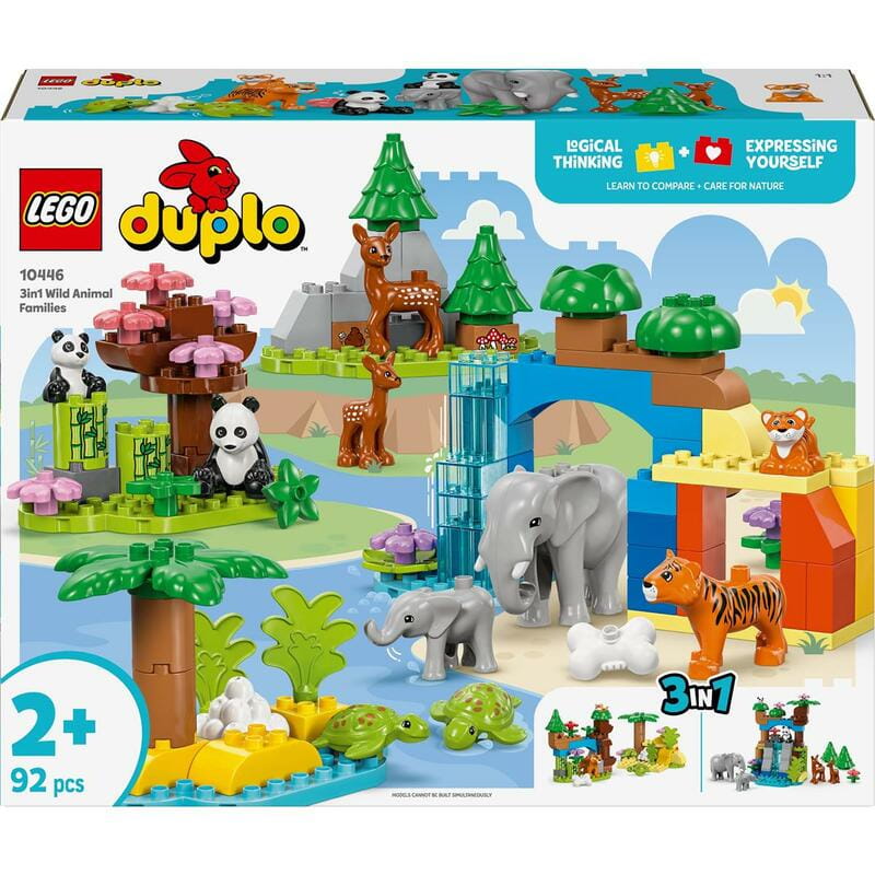 Конструктор LEGO Duplo Town Сімейства диких тварин 3-в-1 (10446)