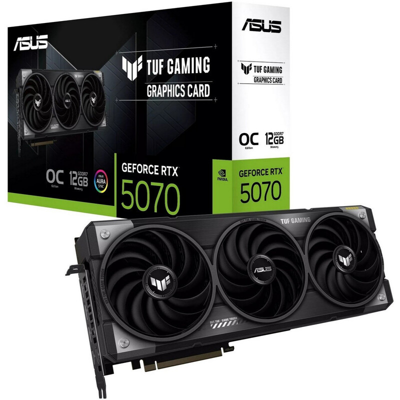 Видеокарта GF RTX 5070 12GB GDDR7 TUF Gaming OC Asus (TUF-RTX5070-O12G-GAMING)