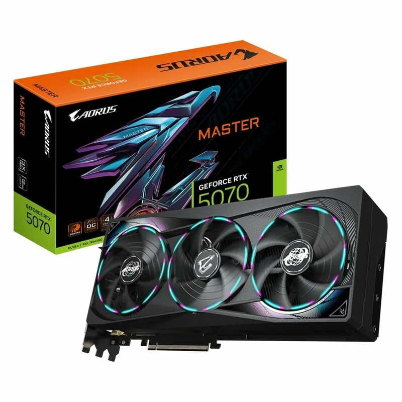 Відеокарта GF RTX 5070 12GB GDDR7 Aorus Master Gigabyte (GV-N5070AORUS M-12GD)