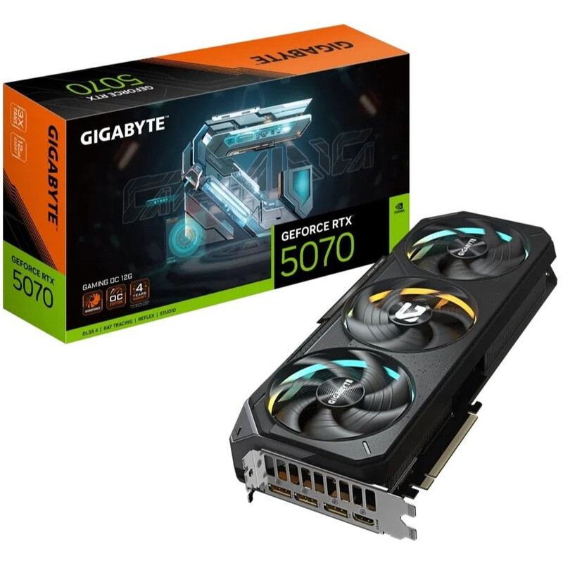 Відеокарта GF RTX 5070 12GB GDDR7 Gaming OC Gigabyte (GV-N5070GAMING OC-12GD)