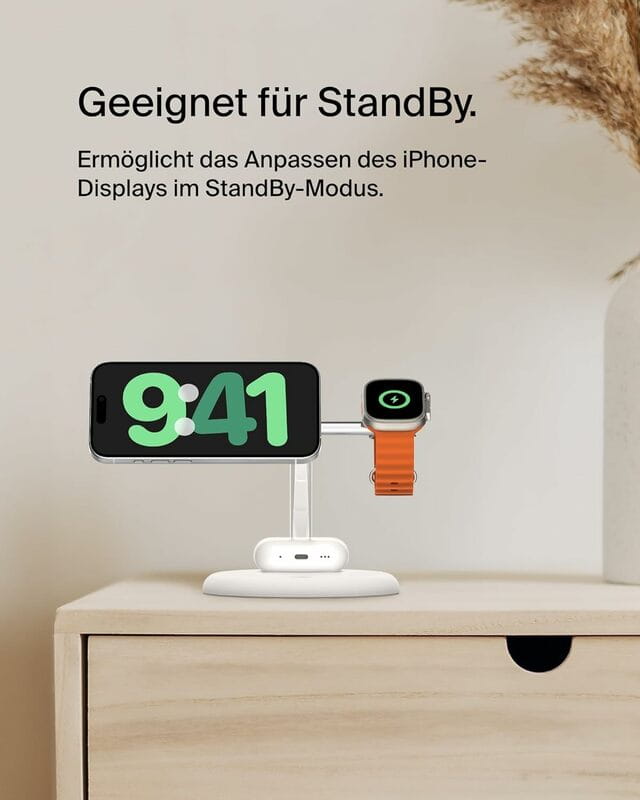 Беспроводное зарядное устройство Belkin Magnetic Qi2 3in1 15W White (WIZ023VFWH)