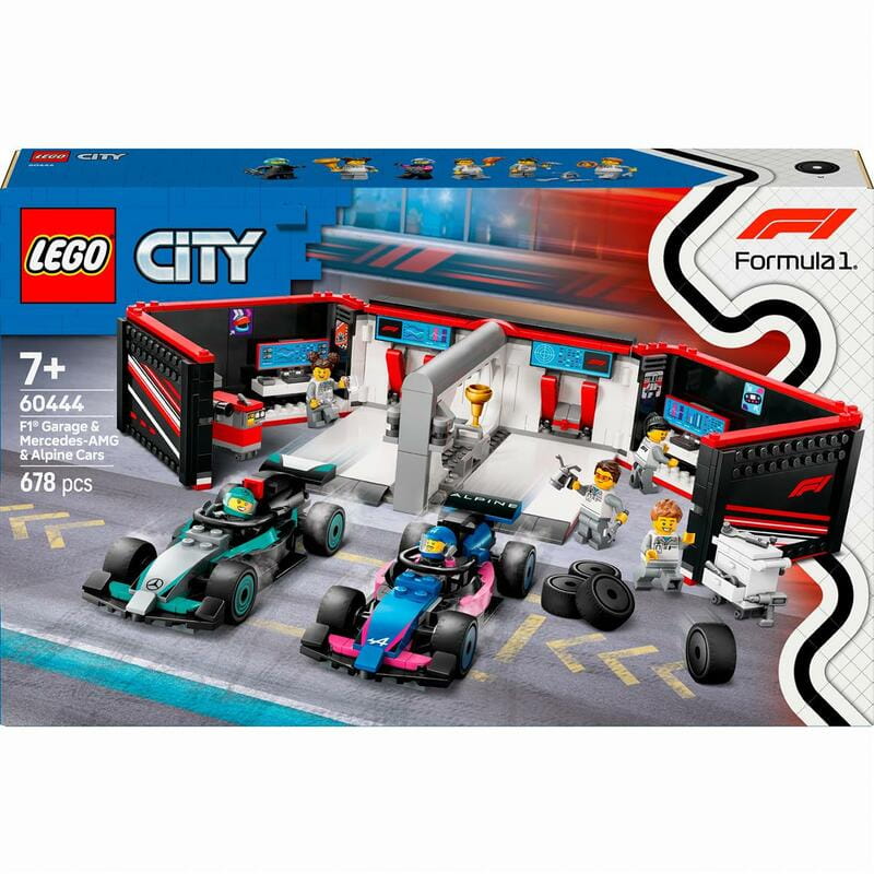 Конструктор LEGO City Гараж F1 и автомобили Mercedes-AMG и Alpine (60444)