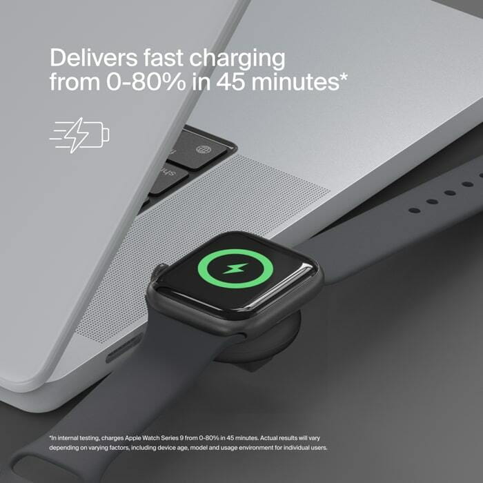 Безпровідний зарядний пристрій Belkin USB-C Apple Watch Charger Black (WIZ022GLBK-B1)