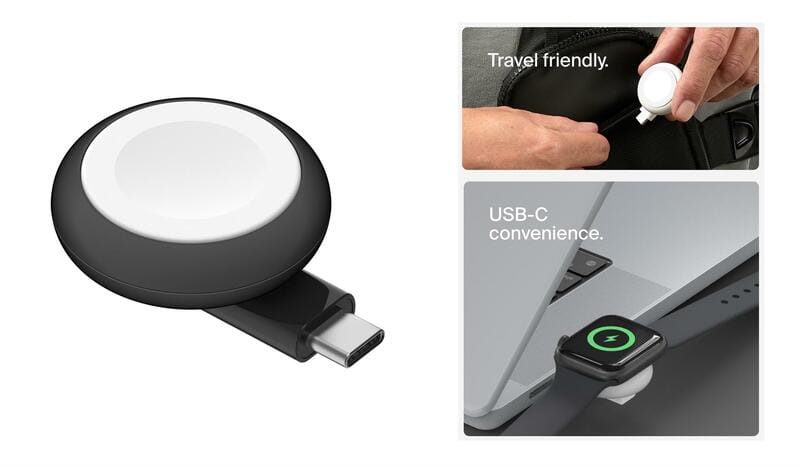 Безпровідний зарядний пристрій Belkin USB-C Apple Watch Charger Black (WIZ022GLBK-B1)