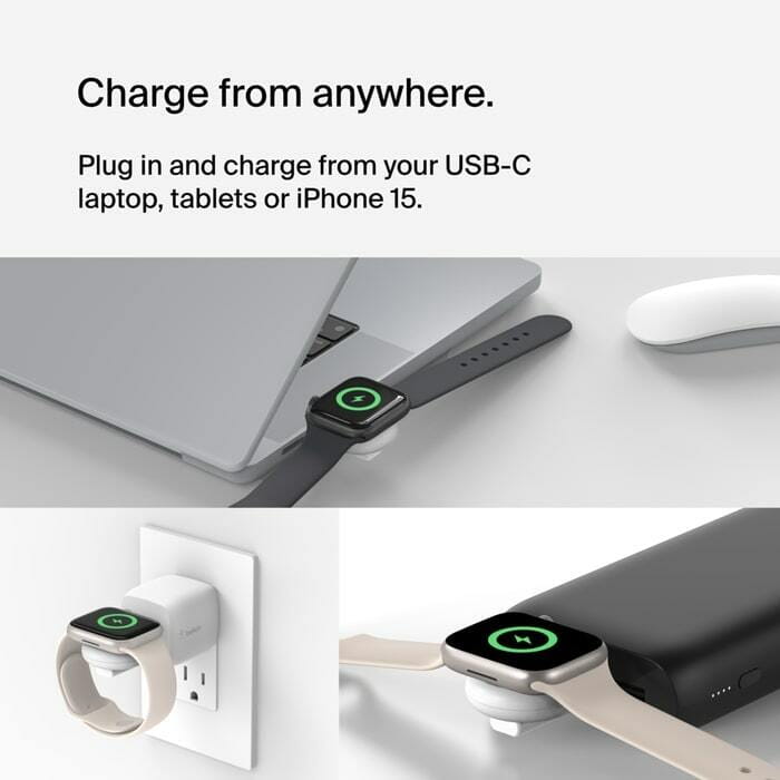 Беспроводное зарядное устройство Belkin USB-C Apple Watch Charger White (WIZ022GLWH-B1)
