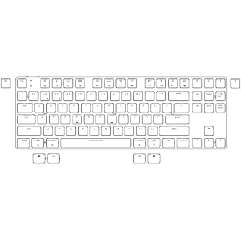 Клавиатура беспроводная Keychron K1 SE, Gateron Red, White Led UA Black (K1SEA1_KEYCHRON)