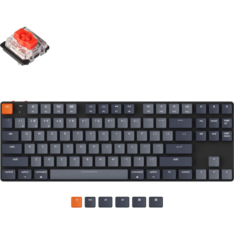 Клавиатура беспроводная Keychron K1 SE, Gateron Red, White Led UA Black (K1SEA1_KEYCHRON)