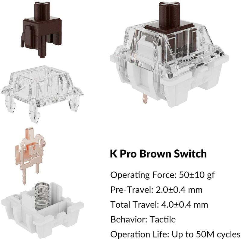 Клавиатура Keychron C1 Pro 87 Key K pro Brown Switch Hot Swap RGB Black (C1PM3_KEYCHRON)