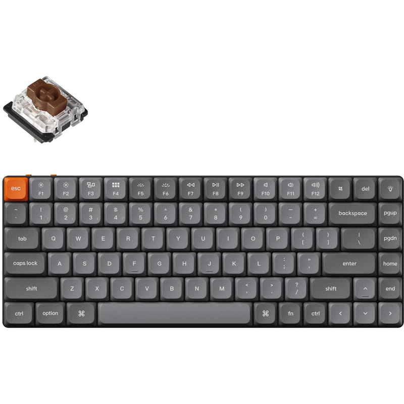 Клавіатура бездротова Keychron K3 Max, Gateron MX 2.0 Brown, White Led UA Black (K3M-A3-UA)