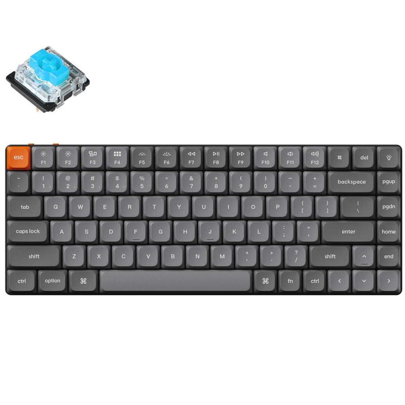 Клавіатура бездротова Keychron K3 Max, Gateron MX 2.0 Blue, White Led UA Black (K3MA2_KEYCHRON)