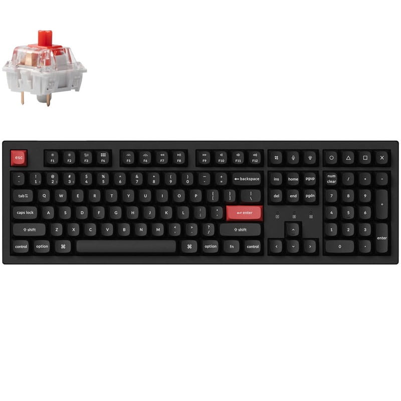 Клавиатура беспроводная Keychron K10 Pro, Keychron K Pro Red, White Led UA Black (K10P-A1-UA)