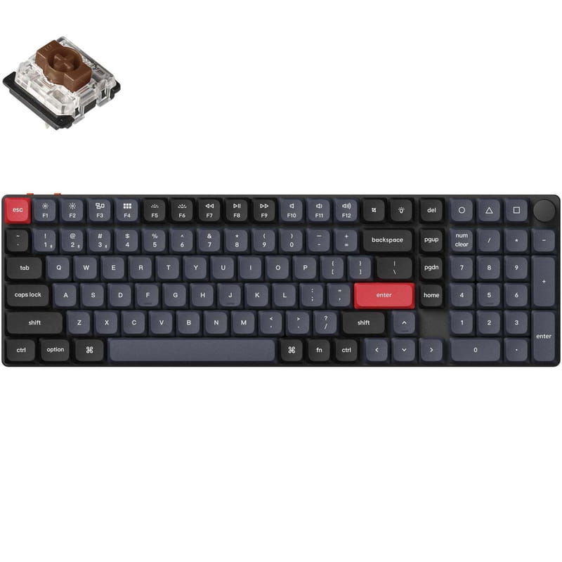 Клавіатура бездротова Keychron K17 Pro, Gateron MX 2.0 Brown, White Led UA Black (K17P-A3-UA)