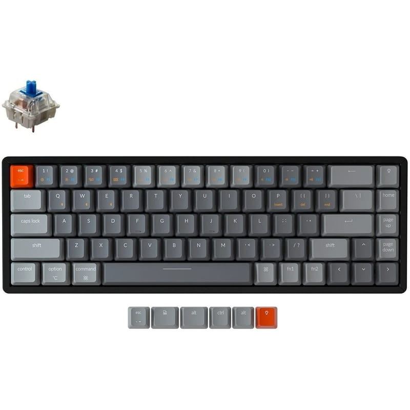 Клавіатура бездротова Keychron K6, Gateron G Pro Blue, Hot-Swap, RGB UA Black (K6W2_KEYCHRON)