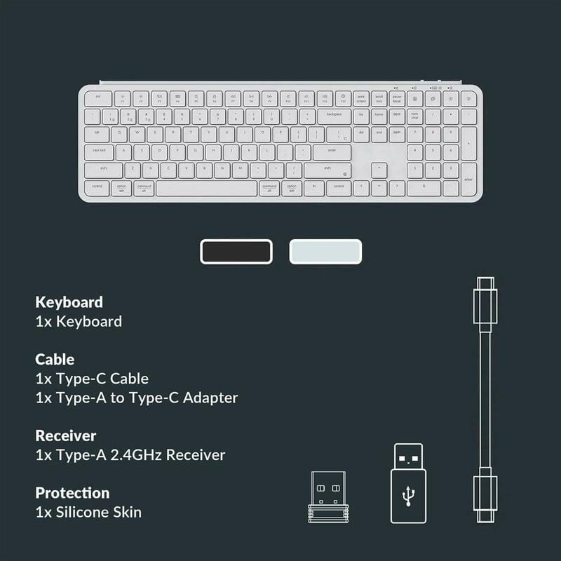 Клавиатура беспроводная Keychron B6 Pro Ultra-Slim Ivory White (B6P-K8-UA)