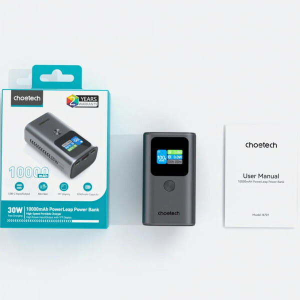 Універсальна мобільна батарея Choetech 10000mAh 30W Space Gray (B701-CCGY)