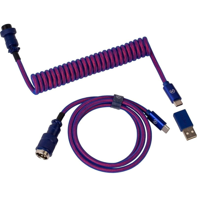 Кабель для клавиатуры Keychron Premium Coiled Aviator Cable Straight Purpule (CAB1_KEYCHRON)