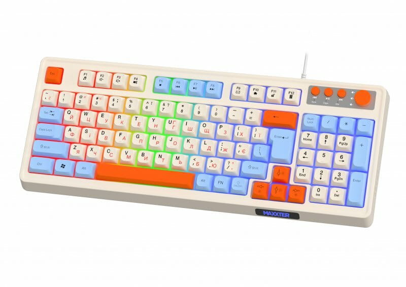 Клавиатура Maxxter KBG-3C01-UA White