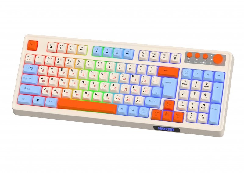 Клавиатура беспроводная Maxxter KBGW-3C01-UA White