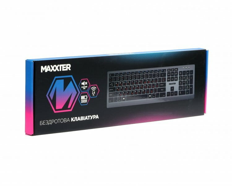 Клавиатура беспроводная Maxxter KBW-01G-UA Gray-Black