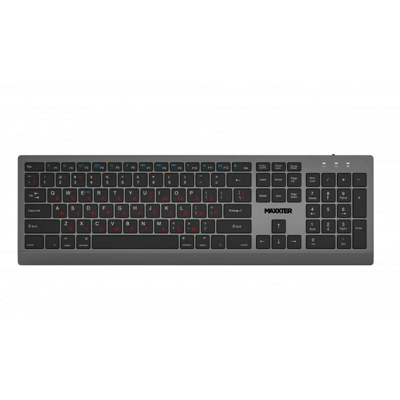 Клавиатура беспроводная Maxxter KBW-01G-UA Gray-Black