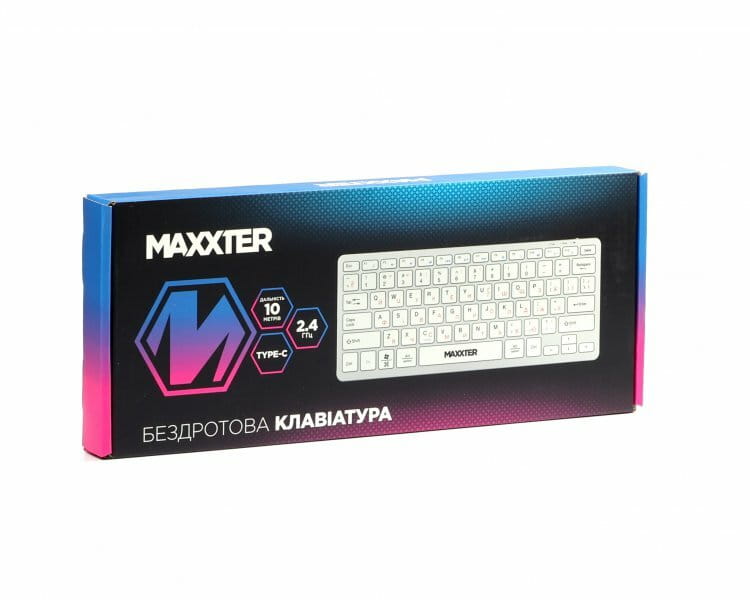 Клавиатура беспроводная Maxxter KBW-C01S-UA Silver
