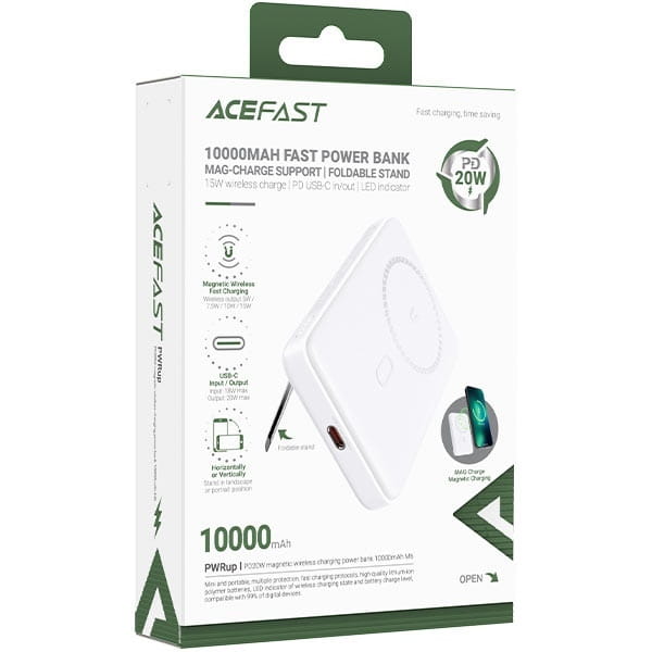Универсальная мобильная батарея Acefast Magnetic M6 10000mAh 20W White (6974316282617)