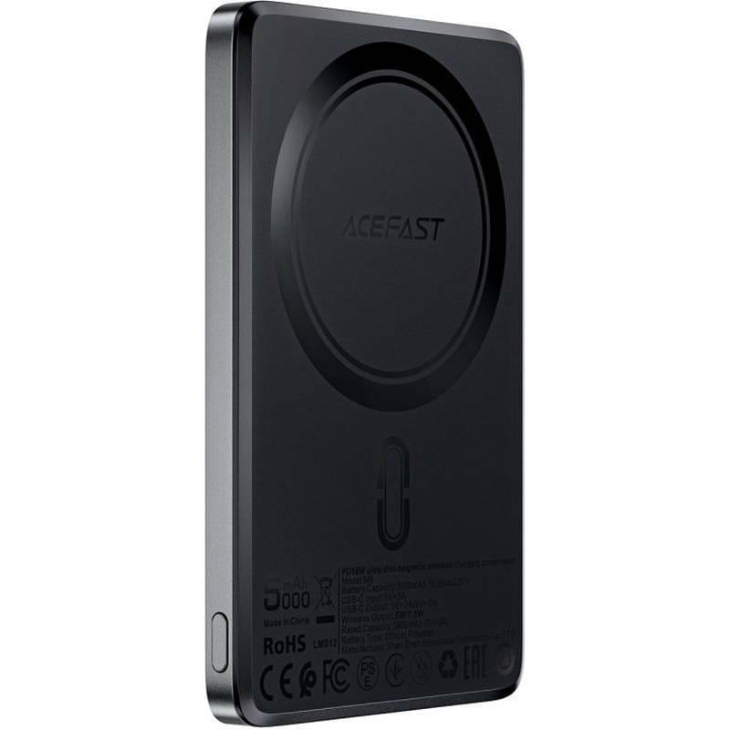 Универсальная мобильная батарея Acefast Magnetic M8 5000mAh 18W Ultra Thin Black (6974316283386)