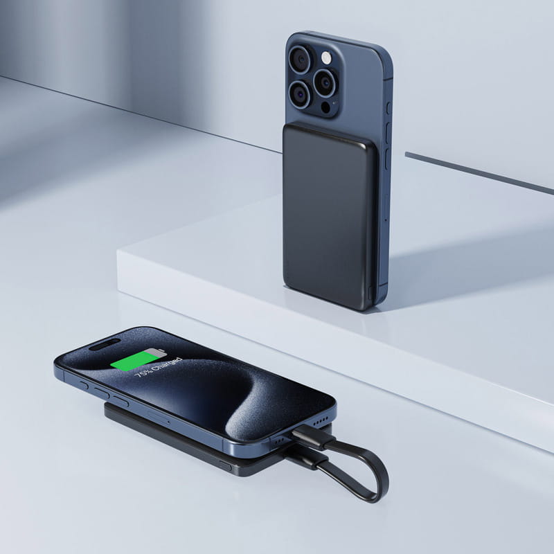 Универсальная мобильная батарея Acefast Magnetic M8 5000mAh 18W Ultra Thin Black (6974316283386)