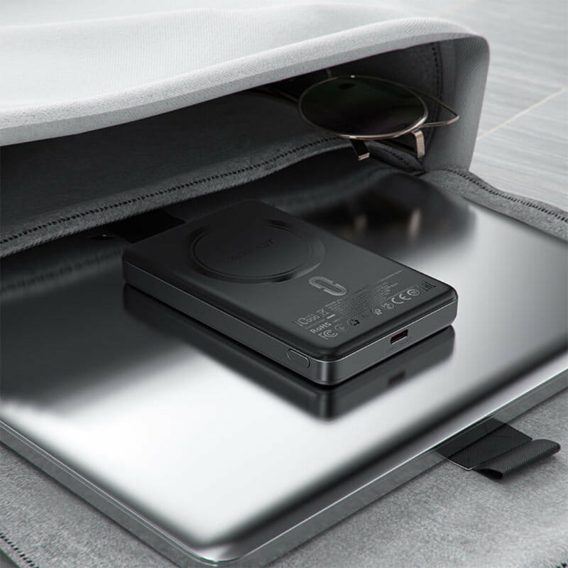 Універсальна мобільна батарея Acefast Magnetic M12 10000mAh 20W Qi-15W Black (6974316283393)