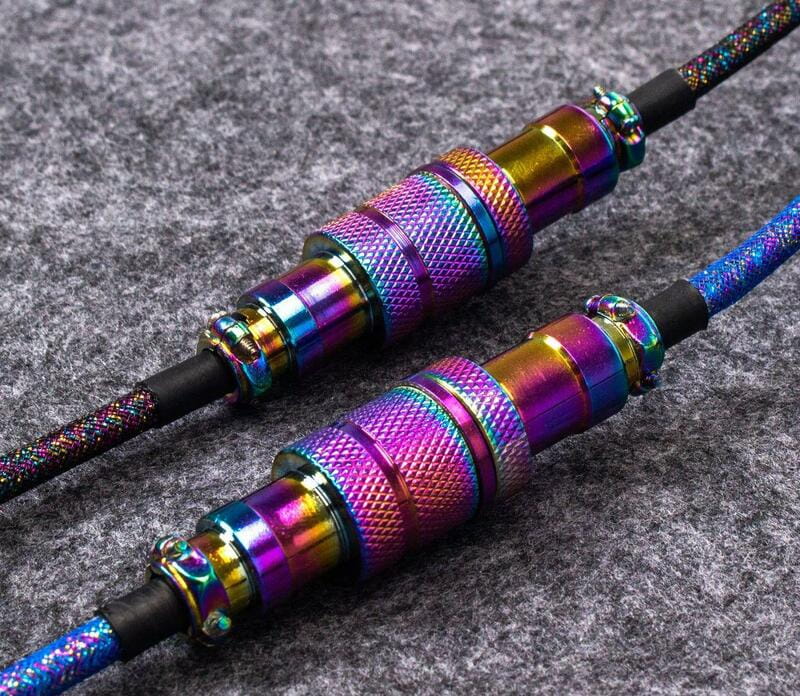 Кабель для клавиатуры Keychron Premium Coiled Aviator Cable-Angled Purpule (CAB3_KEYCHRON)